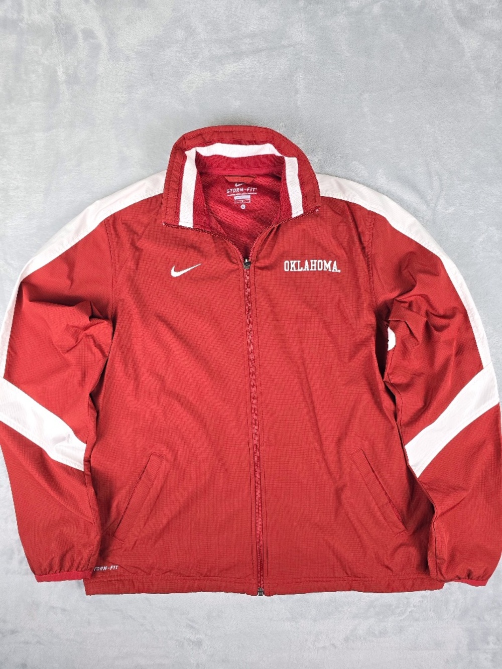 VTG Nike Team Oklahoma Sooners Storm-Fit Full Zip Windbreaker Jacket L
